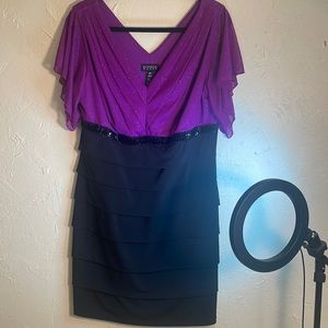 Enfocus women cocktail dress, size 14W glittery top
